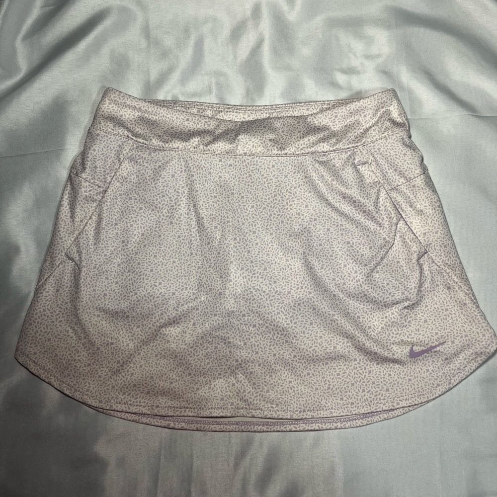 Nike Size S Purple Polka Dot Dri-Fit Tennis Skirt Skort Active Pull On Stretch